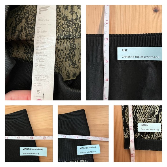 Fabletics Snakeskin Printed Seamless 7/8 Leggings Sz S High Waisted Green Black - Picture 5 of 7